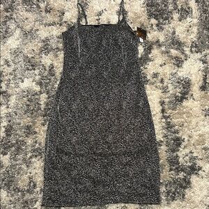 Planet Gold Monochrome Textured Midi Dress